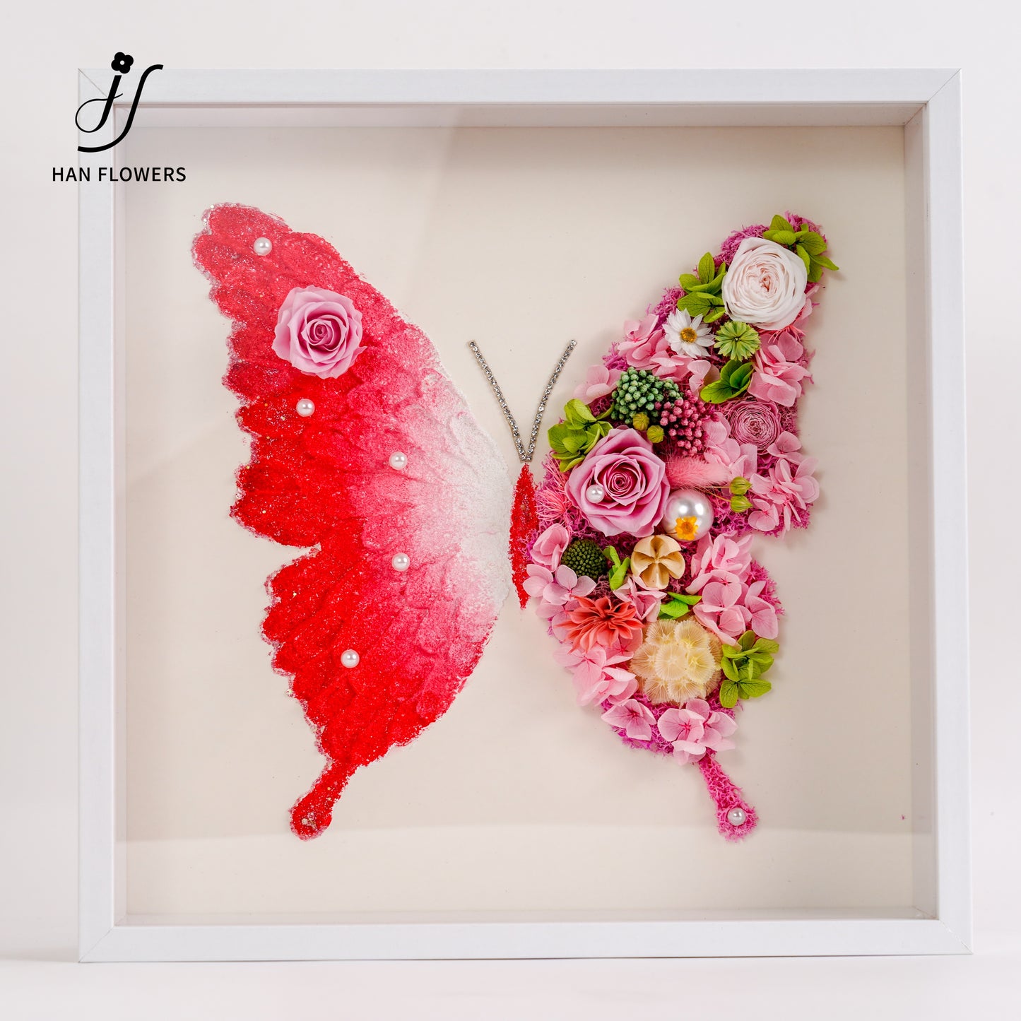 Preserved Flower Butterfly Frame