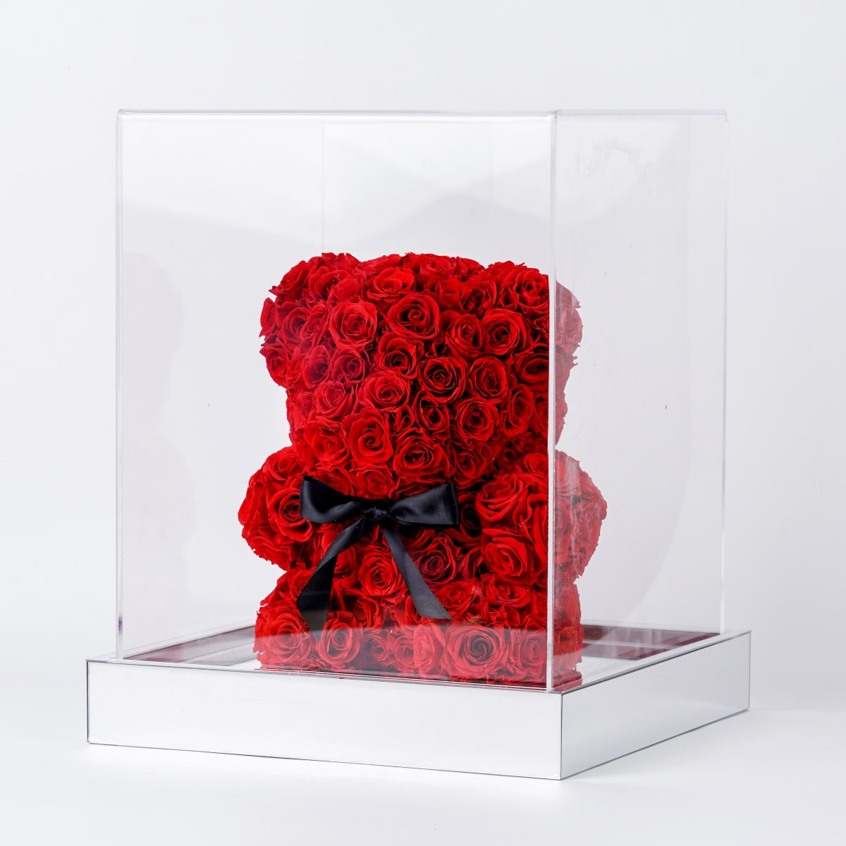 玫瑰熊・擁抱心意 (A Floral Embrace)|紅玫瑰小熊造型花藝禮盒