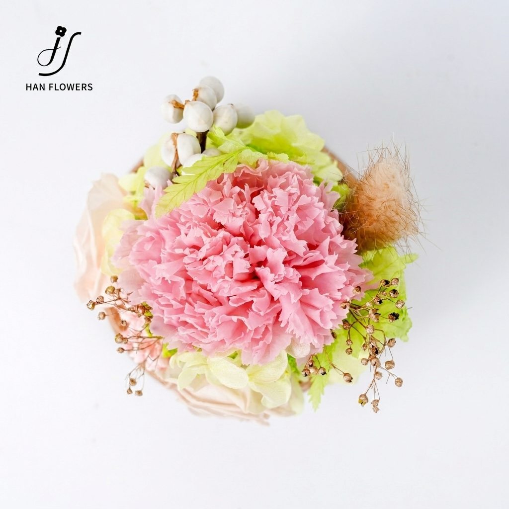 Forest Isle | Carnation & Rose Preserved Flower Glass Dome Display