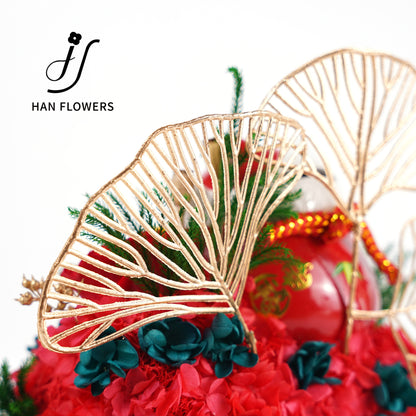 永生花 粉色招財貓