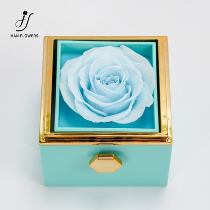 永生花 方形旋轉首飾盒