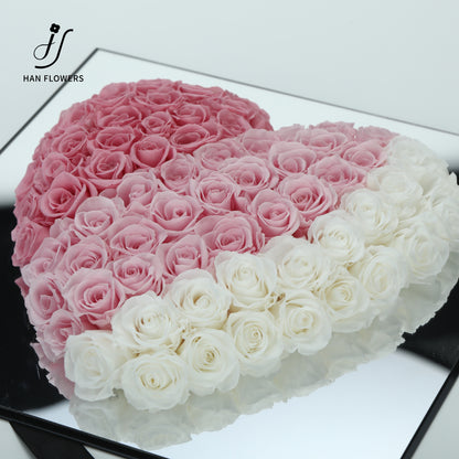 永生花 愛心鏡面花盒