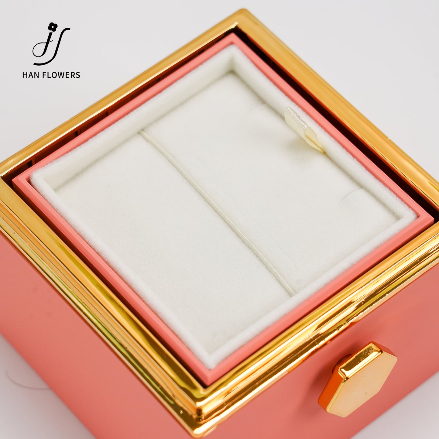 永生花 方形旋轉首飾盒