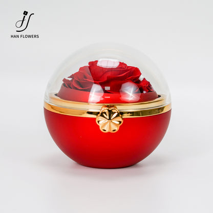 永生花 圓形旋轉首飾盒