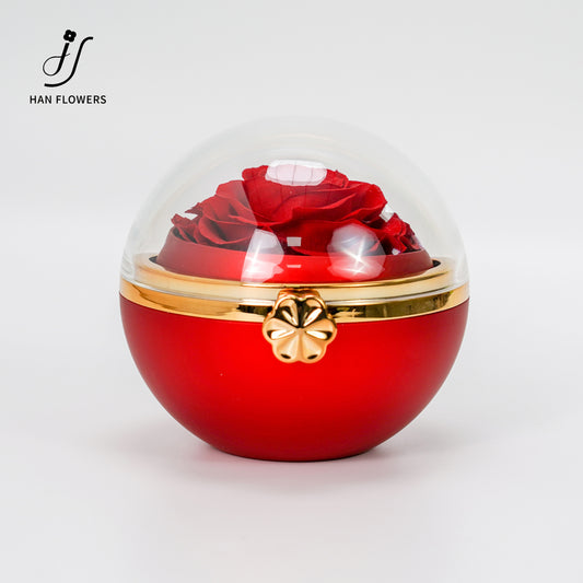 永生花 圓形旋轉首飾盒