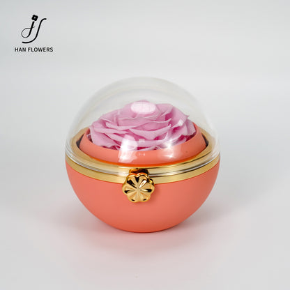 永生花 圓形旋轉首飾盒