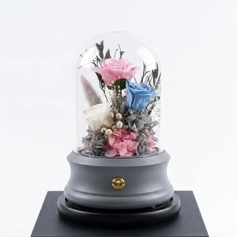 玫瑰聲境 藍牙音響 (Rose Echo) | 永生花玫瑰藍牙音響玻璃罩 (2色可選)
