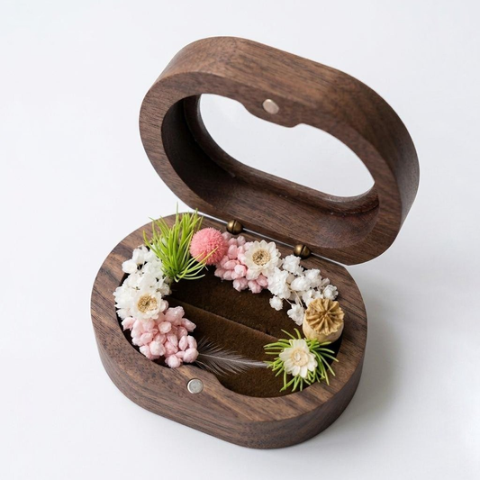 原木首飾盒 (Original Wood Jewelry Box) | 永生花暖木戒指首飾禮盒