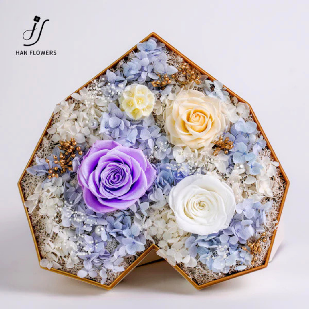 永生花 心形愛心花盒