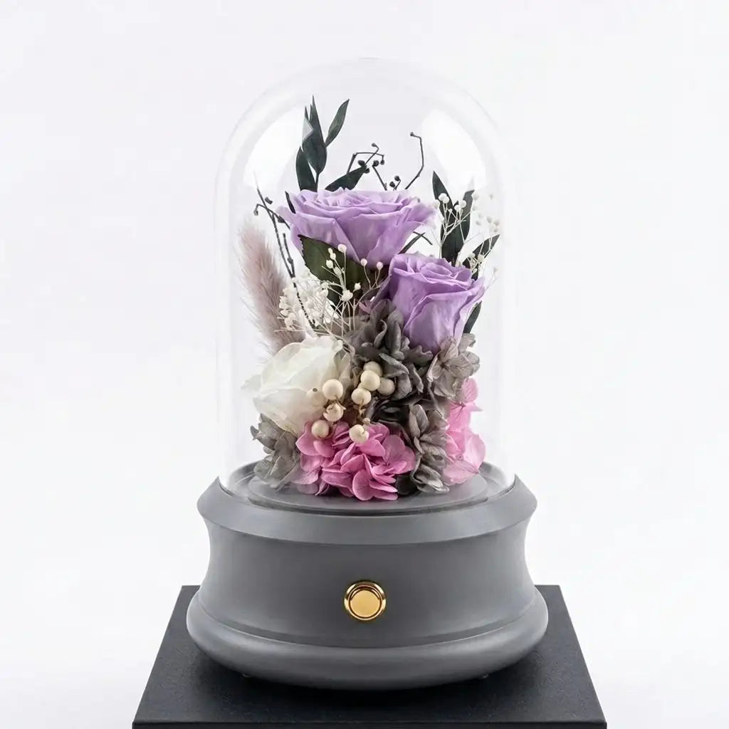 Rose Echo Bluetooth Speaker | Preserved Rose Bluetooth Speaker with Glass Dome (2 colors available)