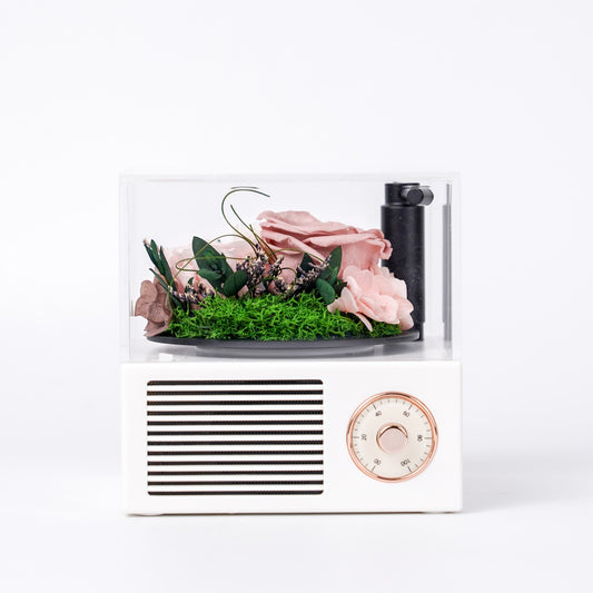 花語留聲 (The Floral Gramophone) 花園留聲機 | 復古留聲機永生花藍牙音箱禮盒