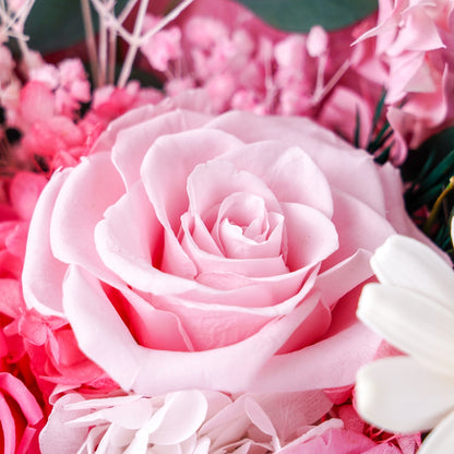 粉紅玫瑰花束 (Pale Petals) | 柔美漸層粉永生花束