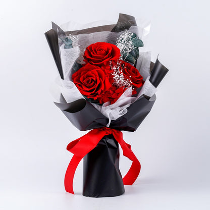 紅色玫瑰花束 (Crimson Embers) | 經典紅玫瑰永生花束