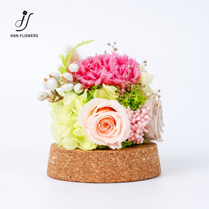 Forest Isle | Carnation & Rose Preserved Flower Glass Dome Display