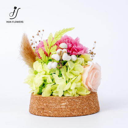 Forest Isle | Carnation & Rose Preserved Flower Glass Dome Display