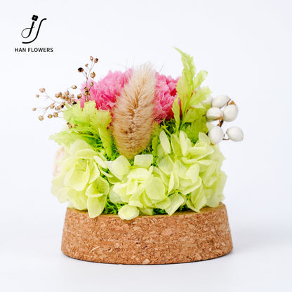 Forest Isle | Carnation & Rose Preserved Flower Glass Dome Display