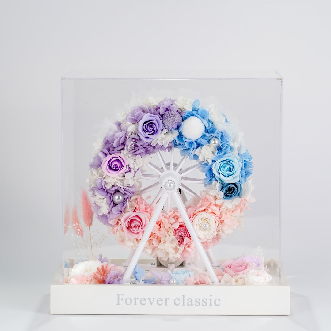 永生花 摩天輪 (The Ferris Wheel of Eternity) | 浪漫粉色旋轉永生花音樂禮盒