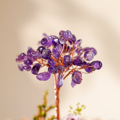 水晶樹永生花玻璃罩系列 (Crystal Tree Preserved Flower Dome Series) | 天然水晶與永生花的恆久祝福