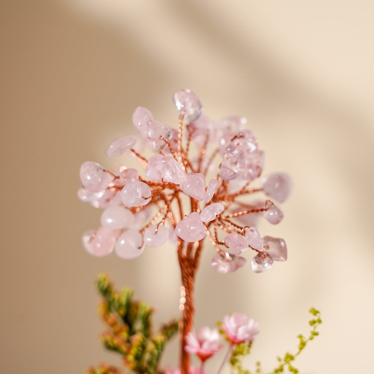 水晶樹永生花玻璃罩系列 (Crystal Tree Preserved Flower Dome Series) | 天然水晶與永生花的恆久祝福