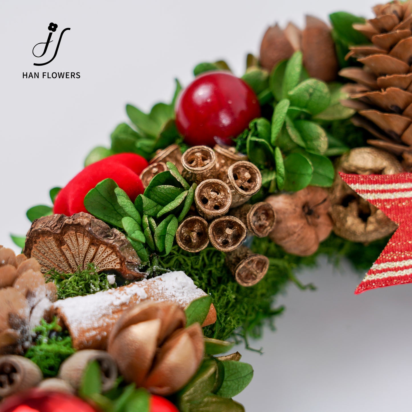 經典聖誕風花環