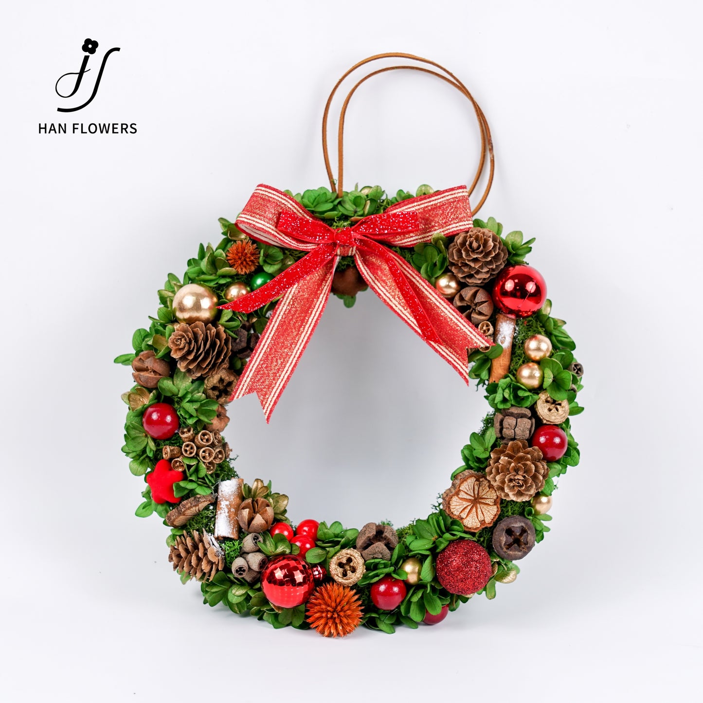 經典聖誕風花環