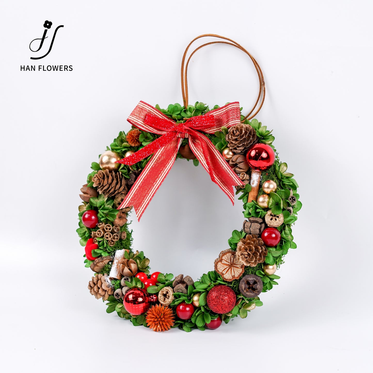 經典聖誕風花環