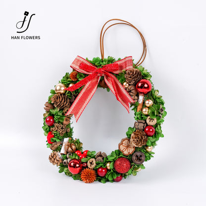 經典聖誕風花環