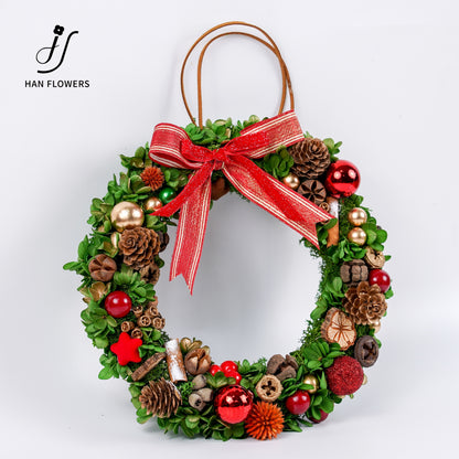 經典聖誕風花環