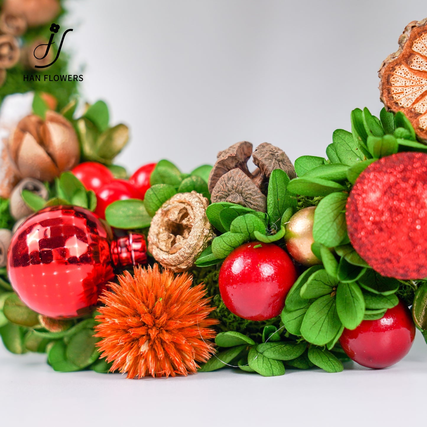 經典聖誕風花環