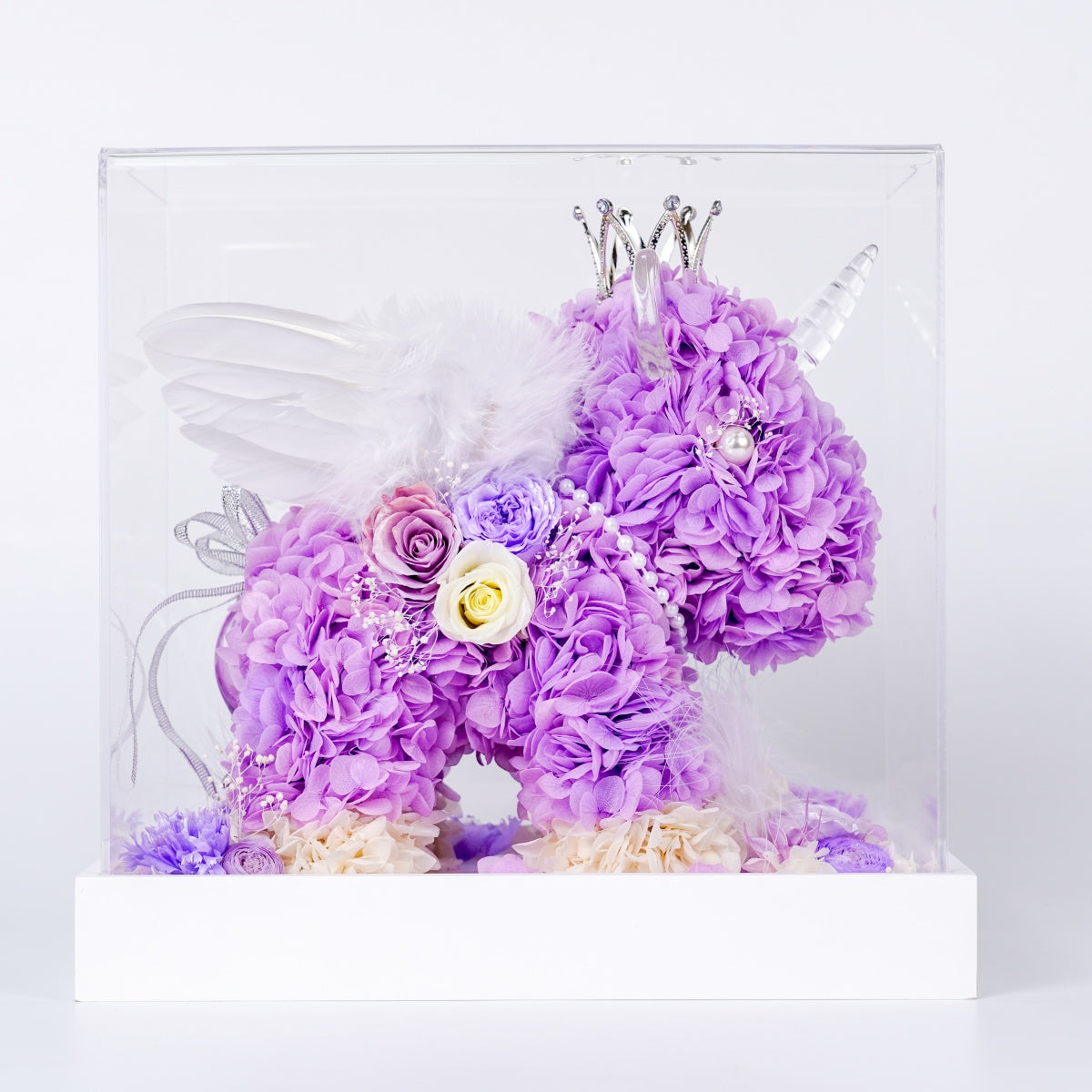 天使獨角獸・紫夢守護 (Guardian of Dreams)｜夢幻紫色獨角獸花藝禮盒