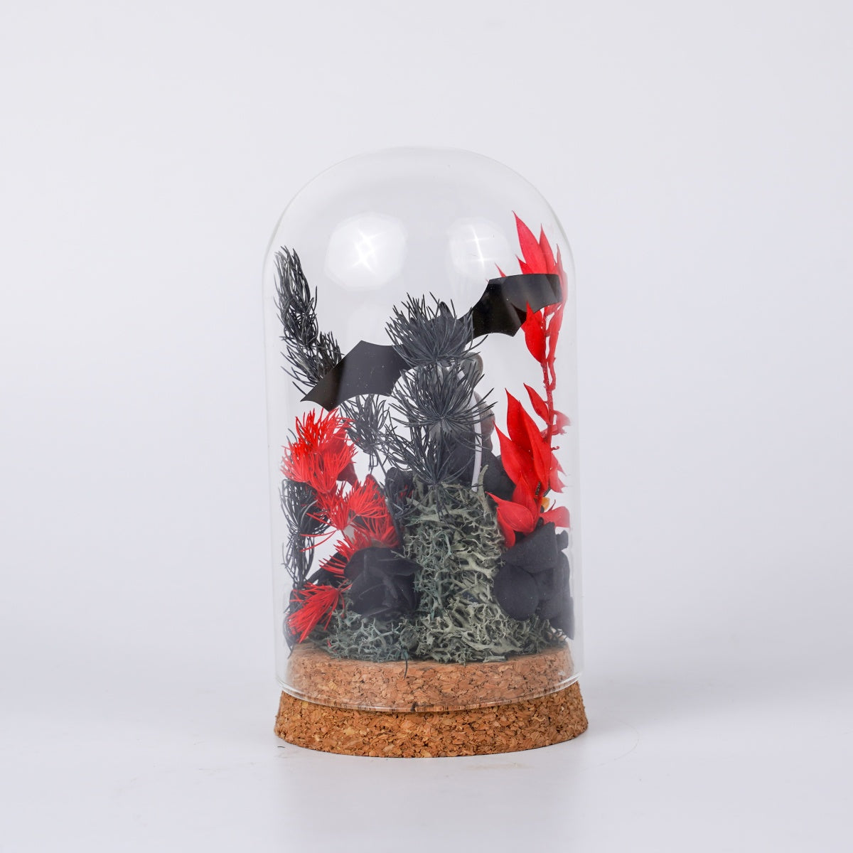 幽靈兔｜紅玫瑰迷你玻璃罩花禮