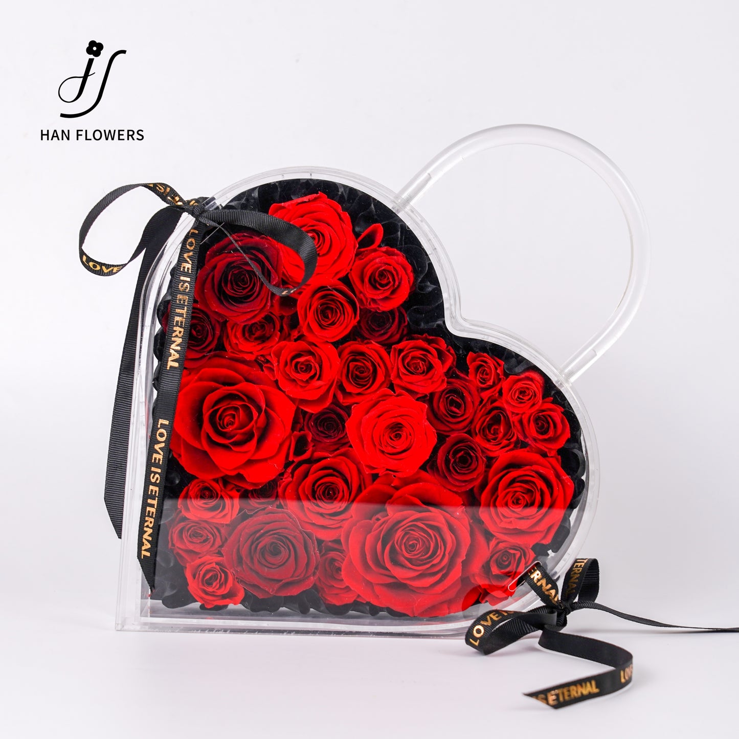 Rose Heart Isle | Classic Heart-Shaped Preserved Flower Gift Box with Handle