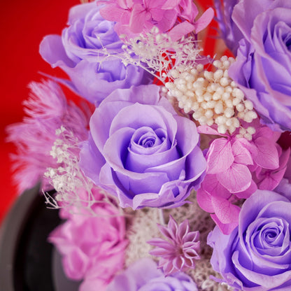 九紫離火 (The Ninth Purple Flame) | 雅緻風水美學永生花玻璃罩禮盒