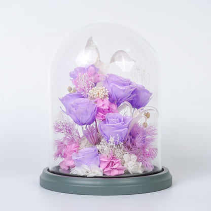 九紫離火 (The Ninth Purple Flame) | 雅緻風水美學永生花玻璃罩禮盒