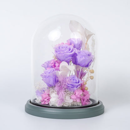 九紫離火 (The Ninth Purple Flame) | 雅緻風水美學永生花玻璃罩禮盒