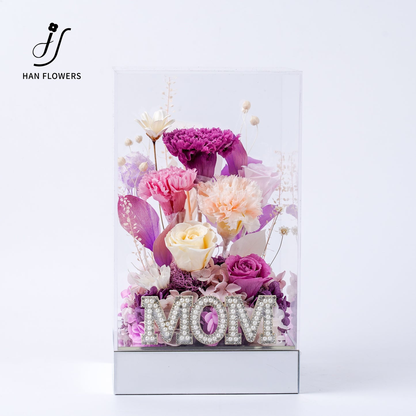 Purple Rhyme | Carnation & Rose Preserved Flower Box