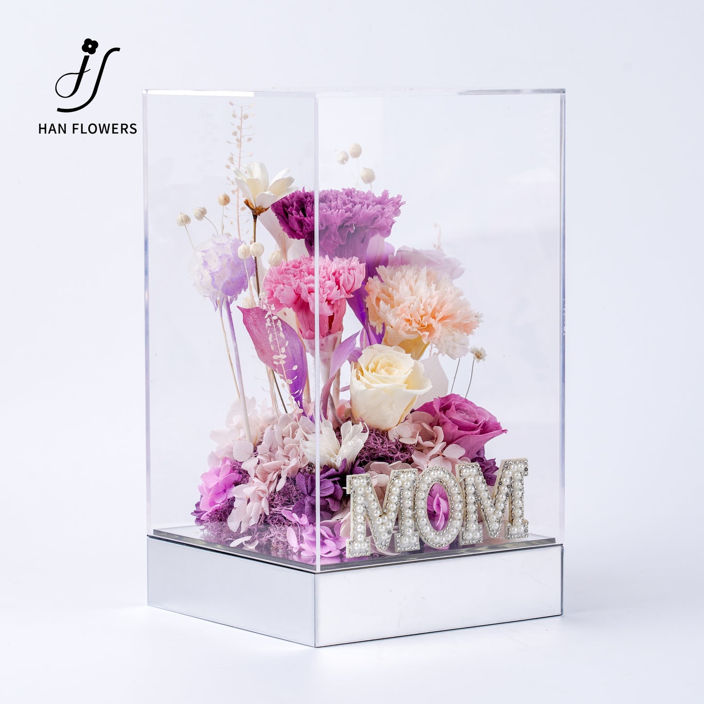 Purple Rhyme | Carnation & Rose Preserved Flower Box