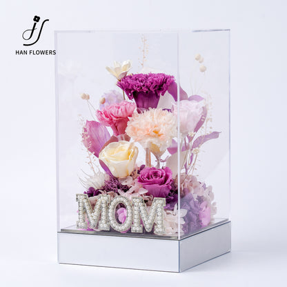Purple Rhyme | Carnation & Rose Preserved Flower Box