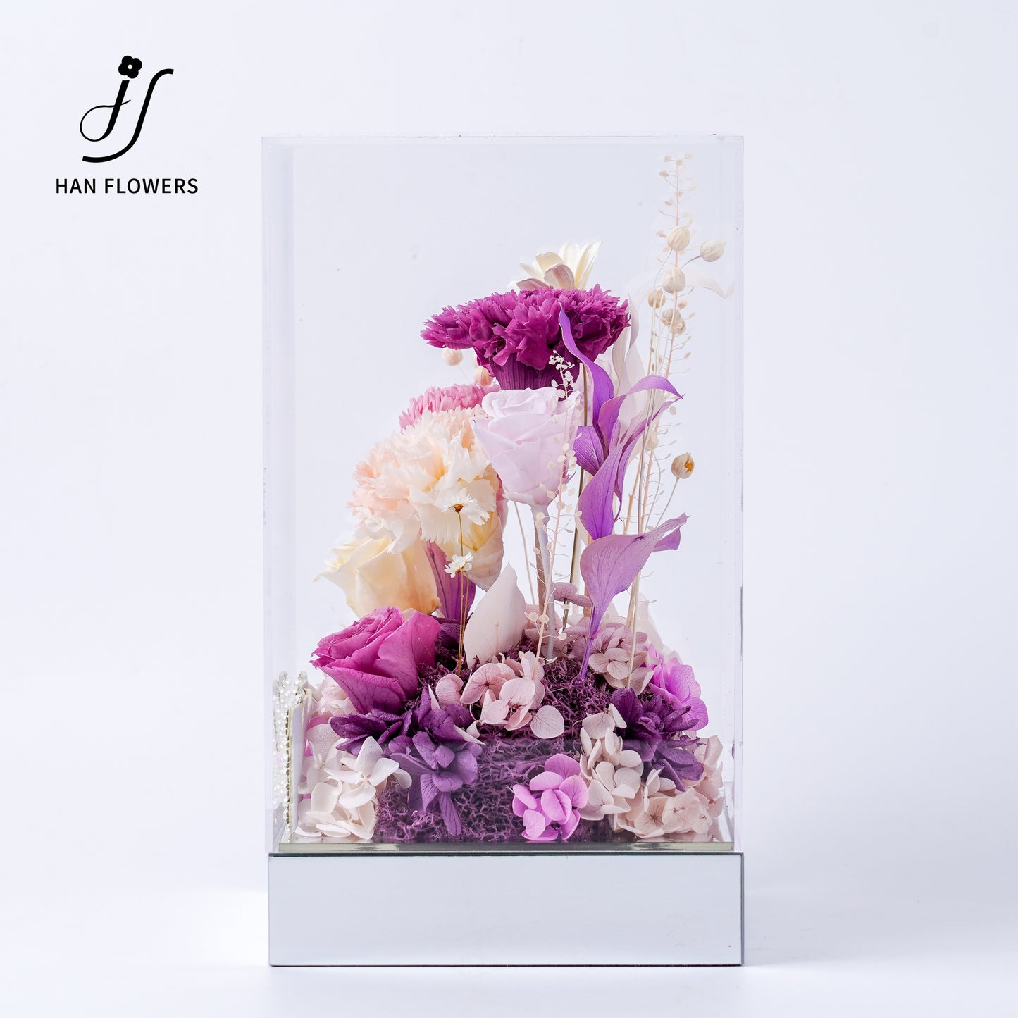 Purple Rhyme | Carnation & Rose Preserved Flower Box