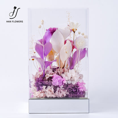 Purple Rhyme | Carnation & Rose Preserved Flower Box