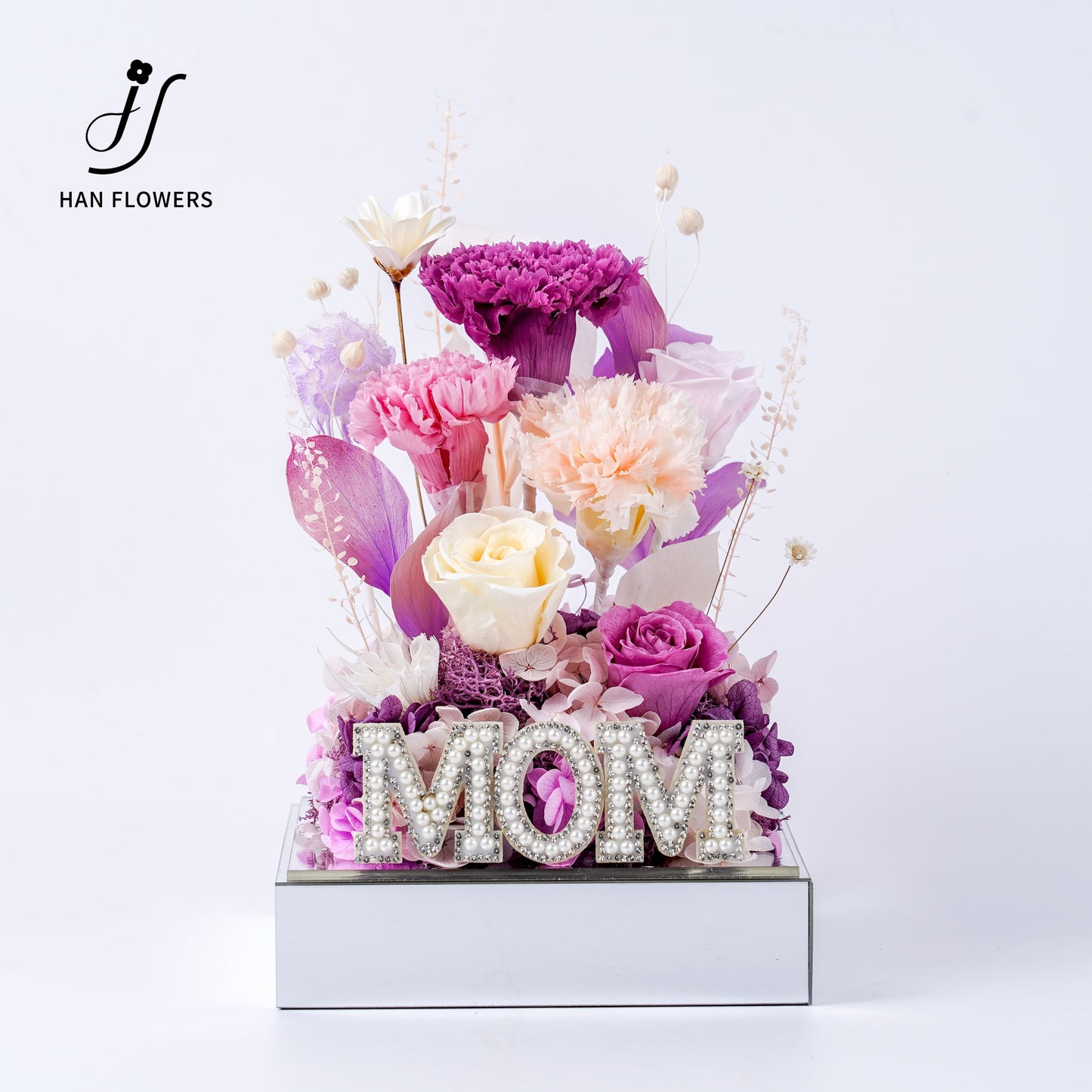 Purple Rhyme | Carnation & Rose Preserved Flower Box