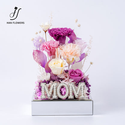 Purple Rhyme | Carnation & Rose Preserved Flower Box