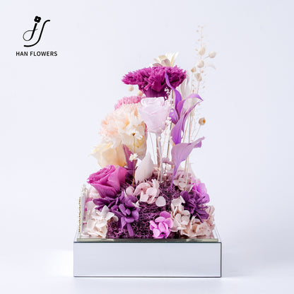 Purple Rhyme | Carnation & Rose Preserved Flower Box