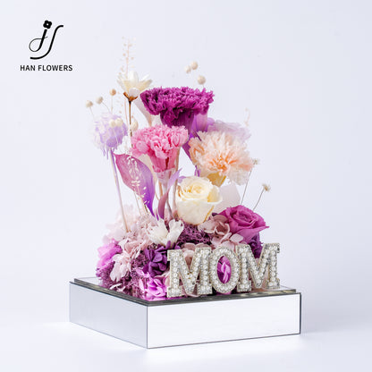Purple Rhyme | Carnation & Rose Preserved Flower Box