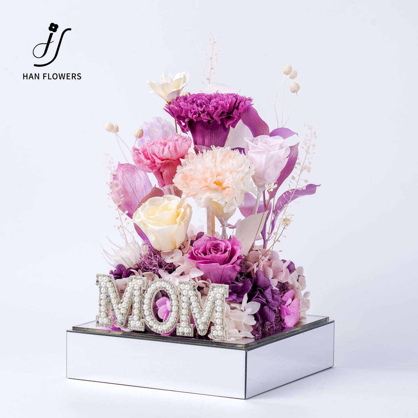 Purple Rhyme | Carnation & Rose Preserved Flower Box