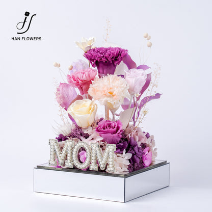 Purple Rhyme | Carnation & Rose Preserved Flower Box