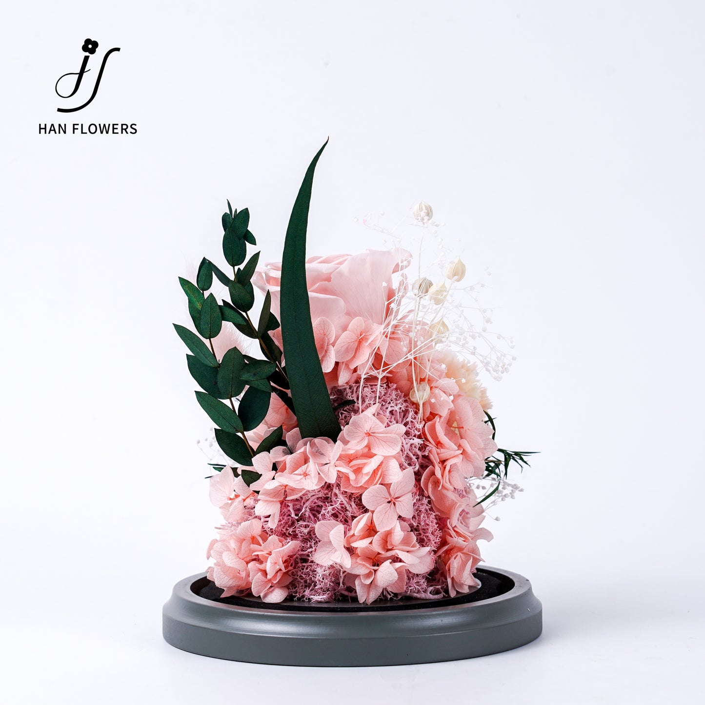 Floral Moments | Roses & Carnations Preserved Flower Glass Dome Gift Box