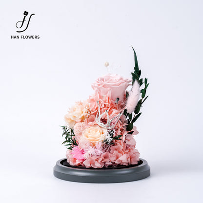 Floral Moments | Roses & Carnations Preserved Flower Glass Dome Gift Box