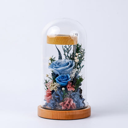 (Missing Phase) The Flora Sanctuary | Warm-Glow Everlasting Rose Glass Dome Night Light