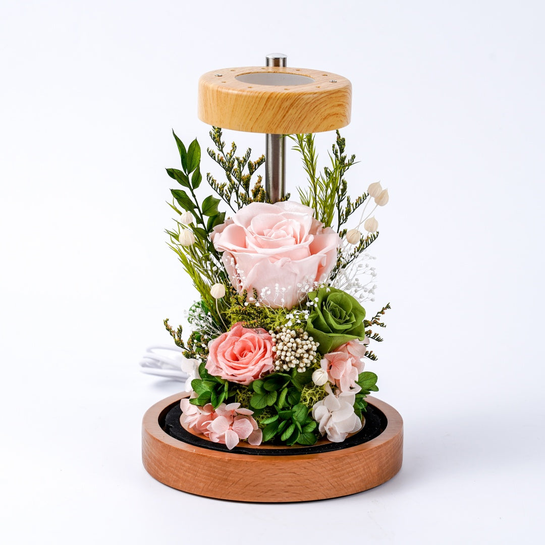(Missing Phase) The Flora Sanctuary | Warm-Glow Everlasting Rose Glass Dome Night Light
